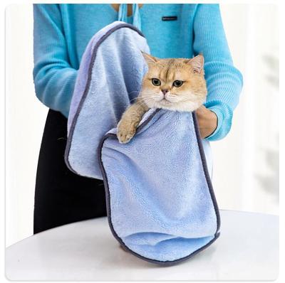 Asciugamano da bagno in pile corallo per animali domestici transfrontaliero - Super assorbente per cani e gatti