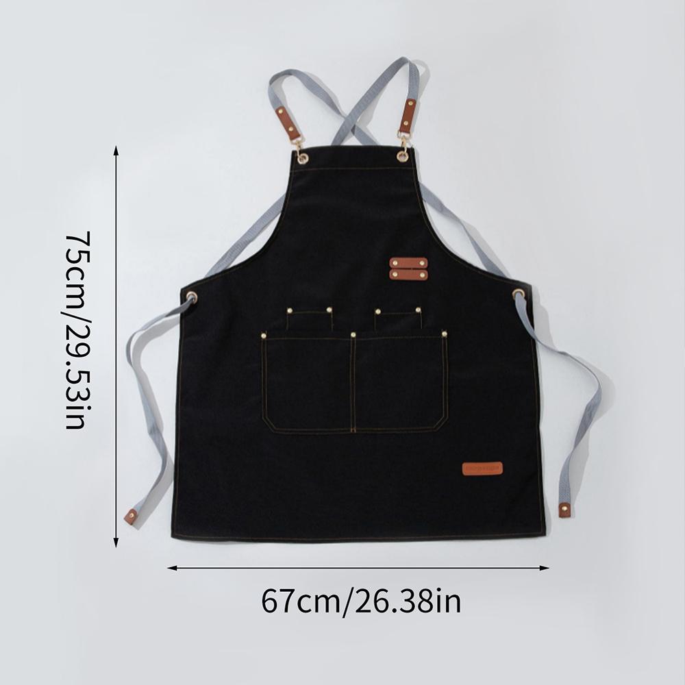 

Waterproof Kitchen Apron Oil-proof for Women Men with Large Pockets for or Coffee Bar Restaurant Shop Waiter Work Uniform