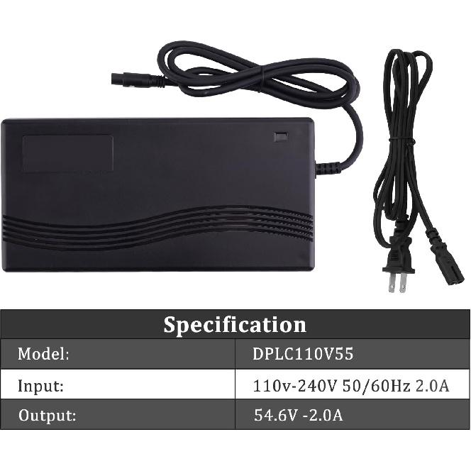 54.6V 2A Battery Charger For Super 73, 48V Battery Power Adapter, Replacement Part For Super 73