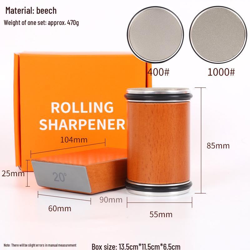 Multifunktionaler Schärfer für Rollmesser und Scheren aus Massivholz