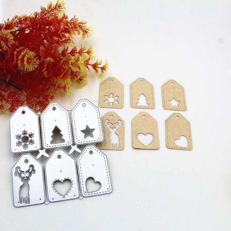 Weihnachtsanhänger Metall-Stanzformen Schablonen für DIY Scrapbooking Dekorative Prägepapierkarten Vorlage Dekor Stanzteile