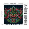 Tuniu Cool Chinese Demon Mask Shower Curtain Unique Art Bathroom Decor Vivid Colorful Design