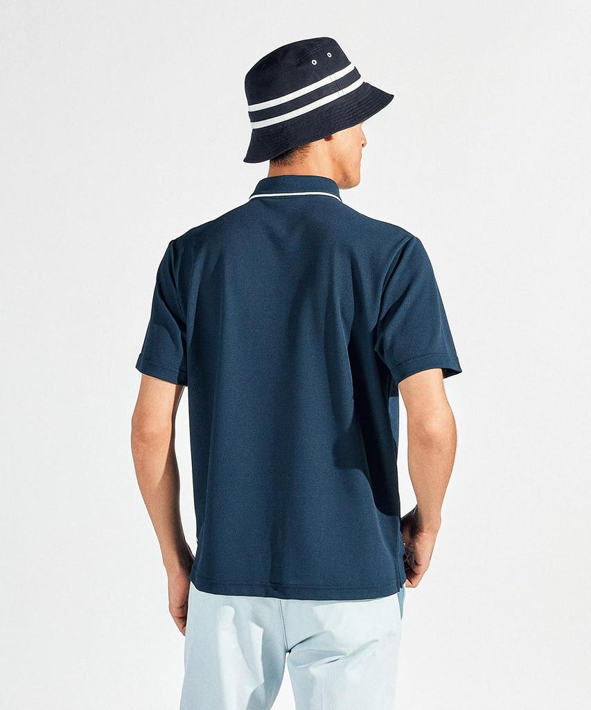 Munsingwear Standard Short Sleeve Polo Made in Golf NV00 Men's Shirt, Japan, Sunscreen, Moisture-Wicking, Quick-Drying, MG5SHS06M, Navy,