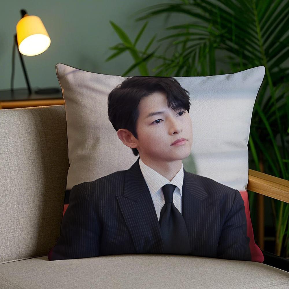 SSong JJoongki ACTOR Pillow Case Silky Elegant Comfort Sofa Bed Invisible Zipper
