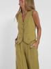 Hot Selling New Fashion Vest Long Pants Patchwork Cotton Linen Casual Set