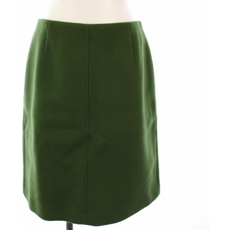IENA Melton Trapezoid Skirt Tight Knee Length 38 Green TK Women s
