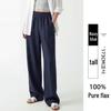 Women's Summer Linen Wide-Leg Pants - Loose, Floor-Length, Casual Fit