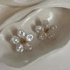 Pearl Stud Earrings: New, Unique, and Trendy Floral Design. Vintage-inspired, Elegant, and High-end Jewelry