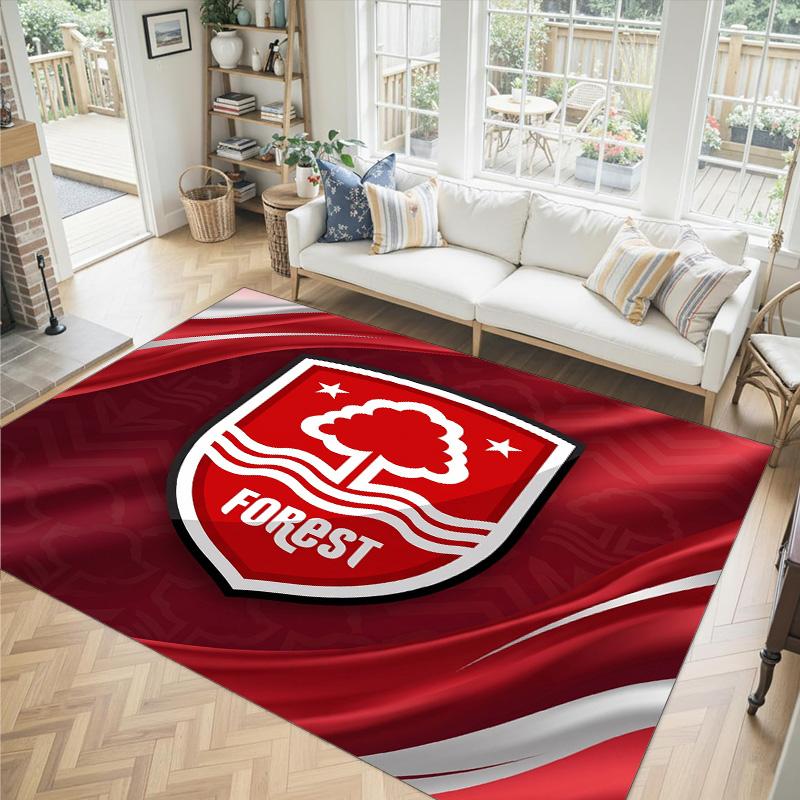 Nottingham Forest Design Kristall Samt Teppich Gemütlich Nicht?Rutschfester Teppich mit Aufdruck für Schlafzimmer Wohnzimmer Eingang