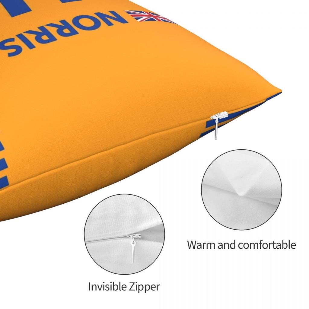 F1 2020 #4 Norris Square Pillowcase Polyester Linen Velvet Pattern Zip Decor Pillow Case Home Cushion Case