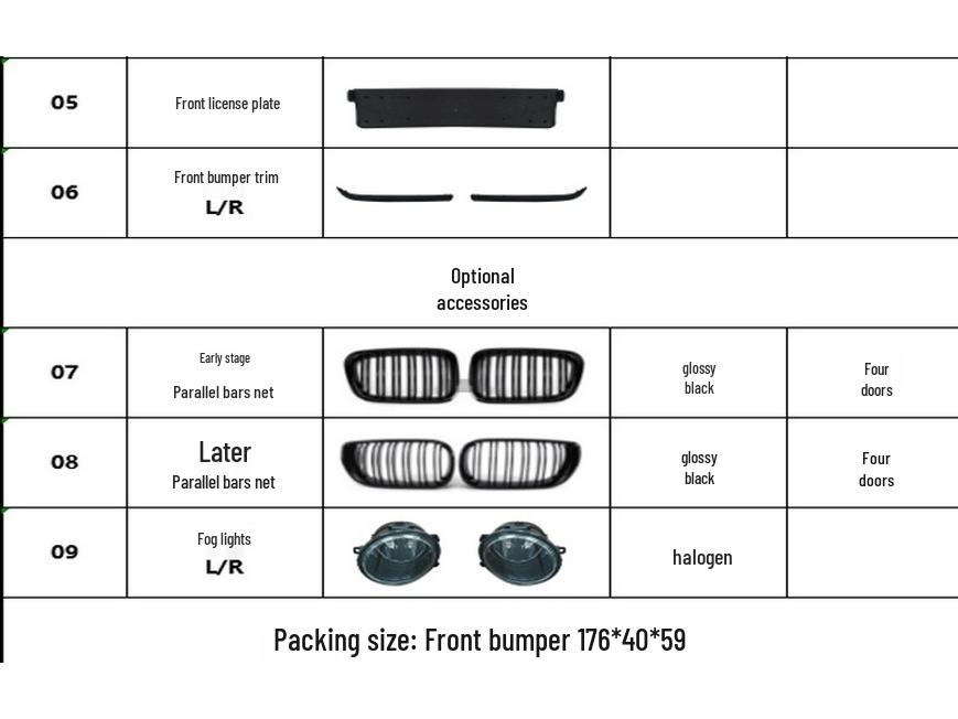 BMW 3 Series E46 Modified MT Front Bumper Kit Fog Lamp & Grille Accessories