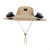 Solar Powered Fan Hat Breathable Wide Brim with Two Fans 360° Sun Protection Outdoor Headwear