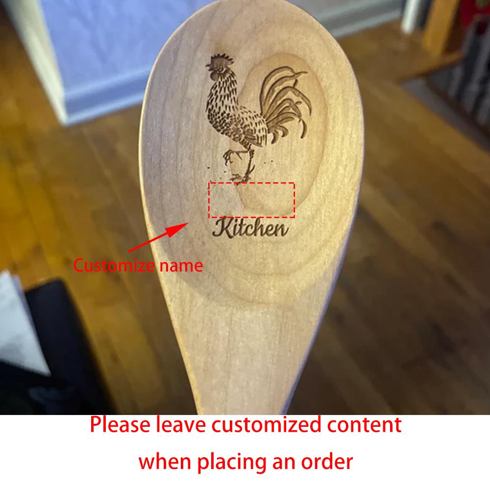 

Custom Rooster Wooden Spoon Farmhouse Kitchen Spoon Rustic Kitchen Decor Cooking Utensils Wood Halloween Baking Cooking Supplies 1pcs 30x5cm