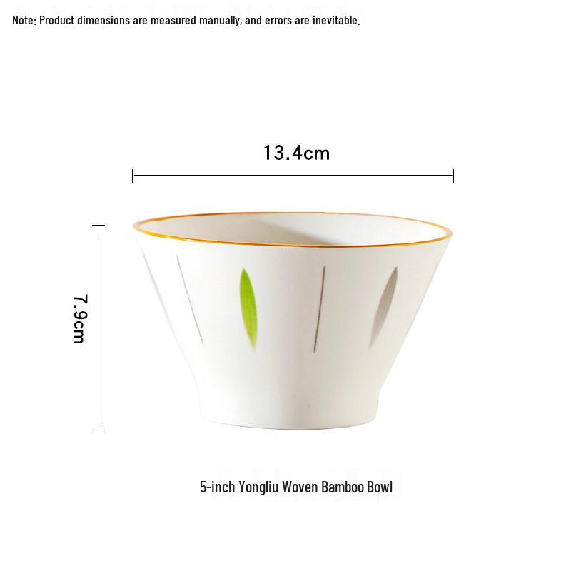 2025 New 4-Piece 5-Inch Conical Underglaze Ceramic Rice and Soup Bowls for Home Use 4-piece 5-inch conical rice bowl
