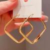 European and American Exaggerated Geometric Square Earrings, Simple Temperament Earrings S111 Silver Needle Personalized High-end Fashion Earrings