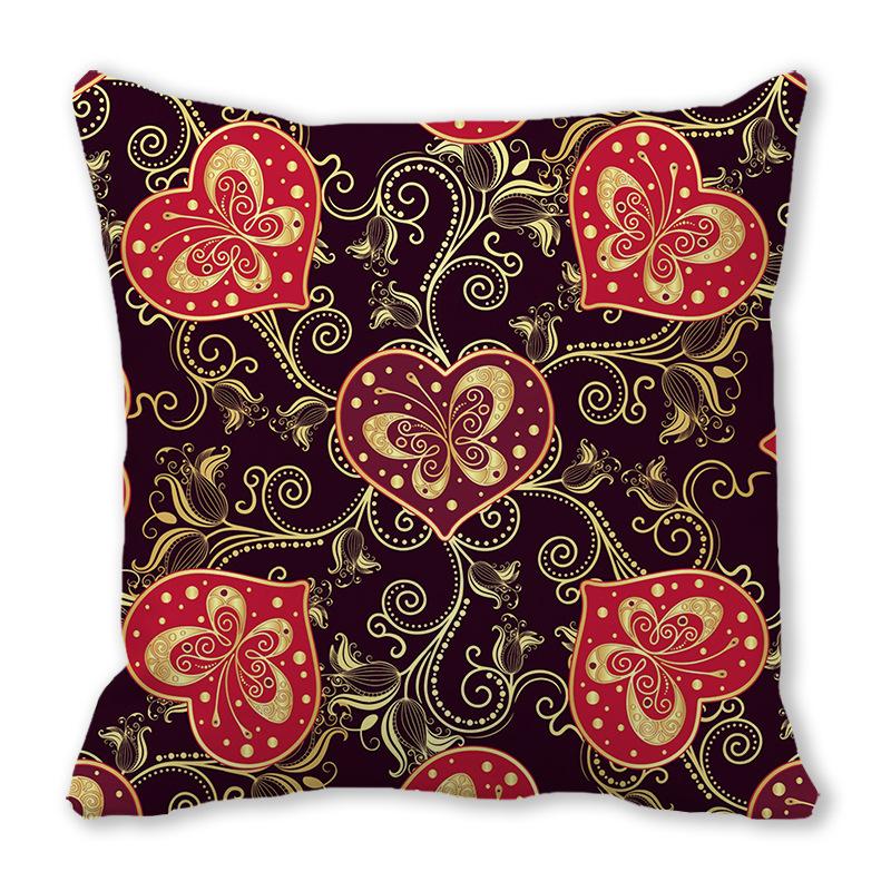 Home Decor Valentine's Day Love Patterns Pillow Covers Pattern Cushion Cover Suitable for Sofa Bedroom Car Pillow Cover