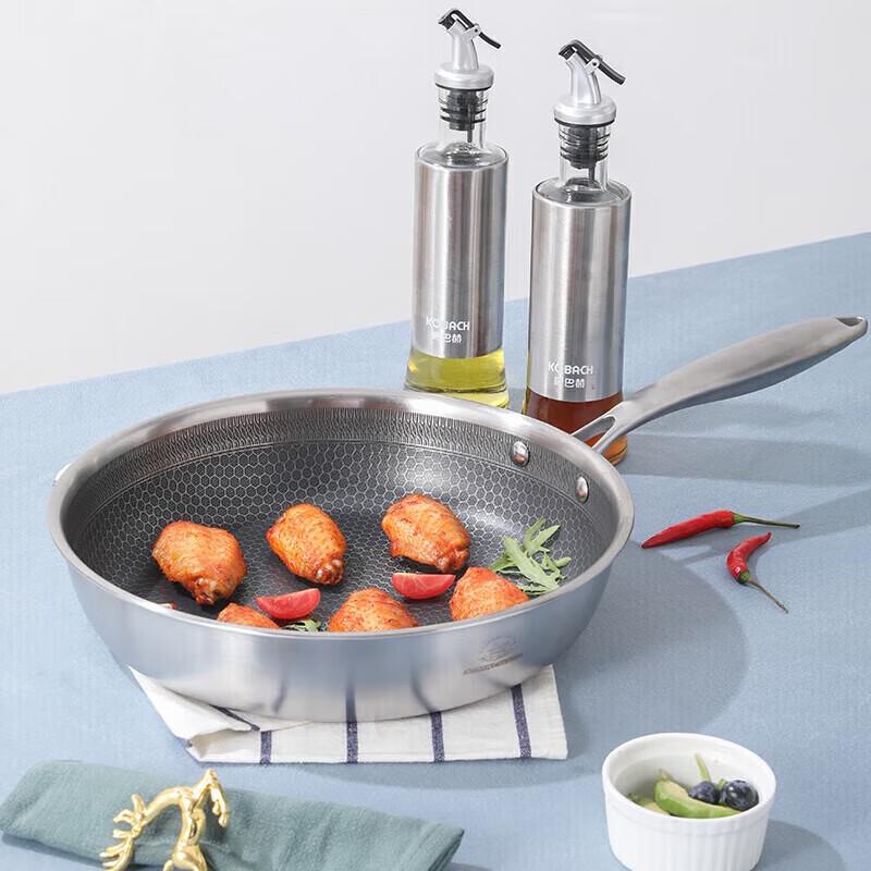 Kangbache 28cm Honeycomb Non-Stick 304 Stainless Steel Frying Pan