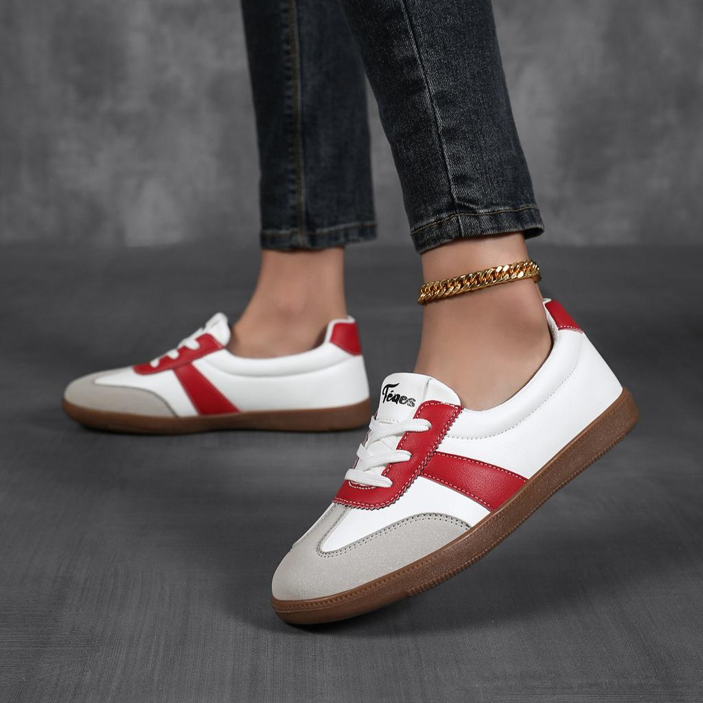 Women's Retro Casual Sneakers PU Leather Non-slip Sports Shoes Soft Sole Non-slip Footwear for Walking Traveling