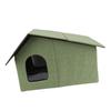 Zewnętrzny Dom dla Kota Wodoodporny Odporny na Warunki Atmosferyczne Przestronny Zamknięty Składany Schron dla Kota na Wszystkie Pory Roku Zielony Wojskowy