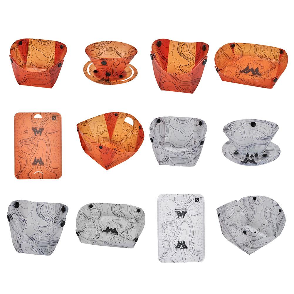 2Pcs Outdoor Lightweight Folding Tableware Portable Bowl Dinner Plate Coffee Filter Water Cup Multi-purpose Camping Tableware