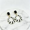 2025 Trendy Black & White Striped Earrings - High-End, Light Luxury Style for Autumn & Summer