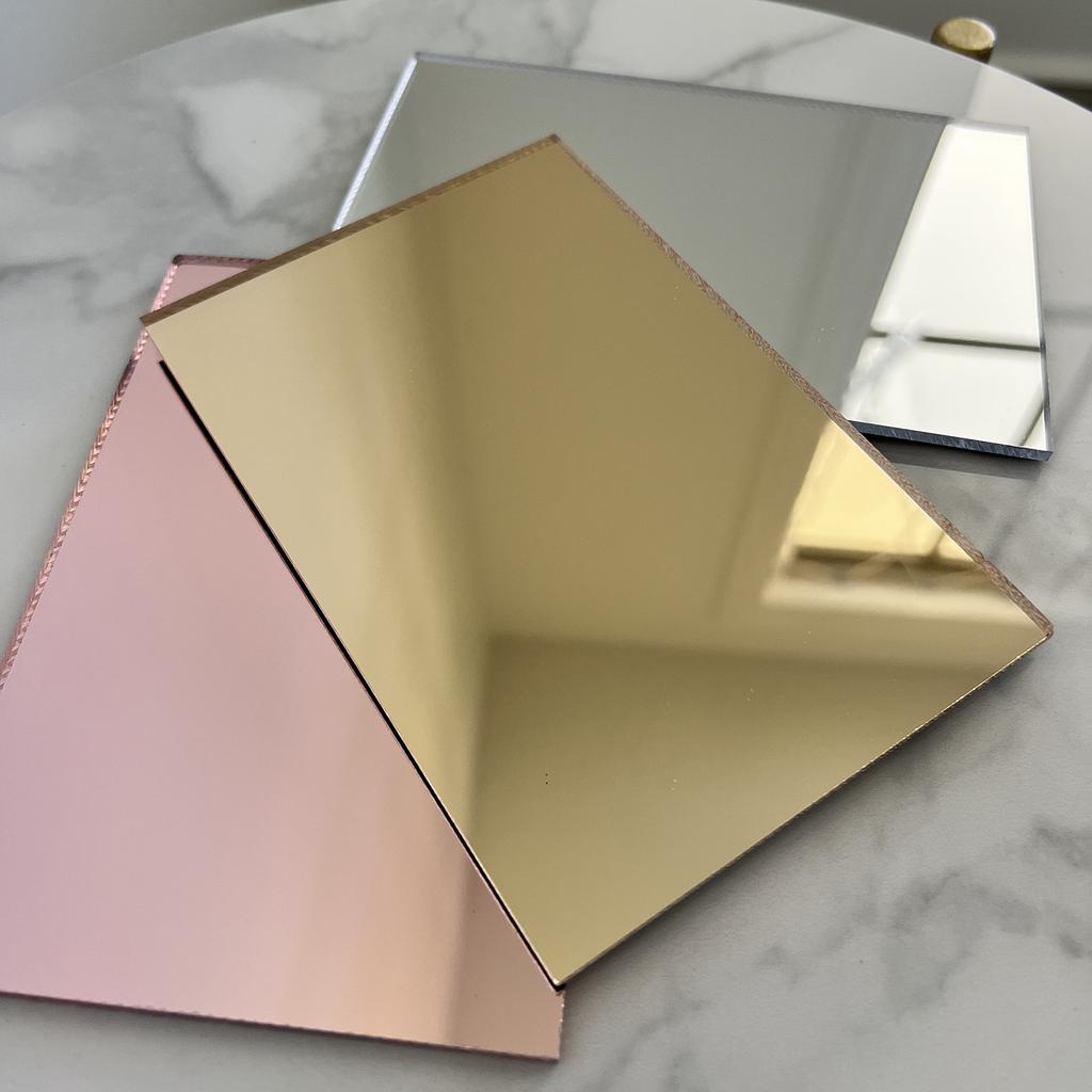 Gold/Silver Mirror Acrylic Plexiglass Sheets Plexi Glass for Signs,DIY Display Projects,Crafts,Wedding Sign,Photography Board