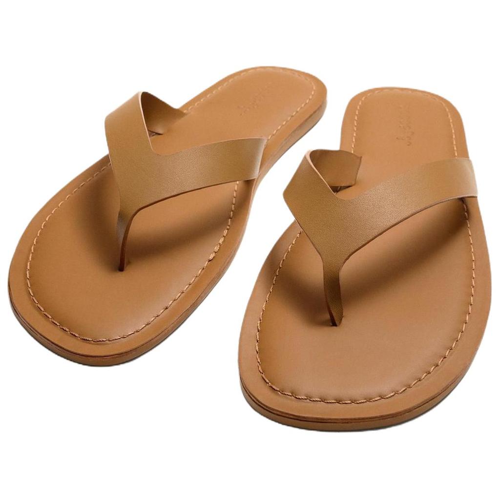 Zara Origins Slip-On Open-Toe Anti-Rub Flip-Flops Men Footwear Brown 2742620709