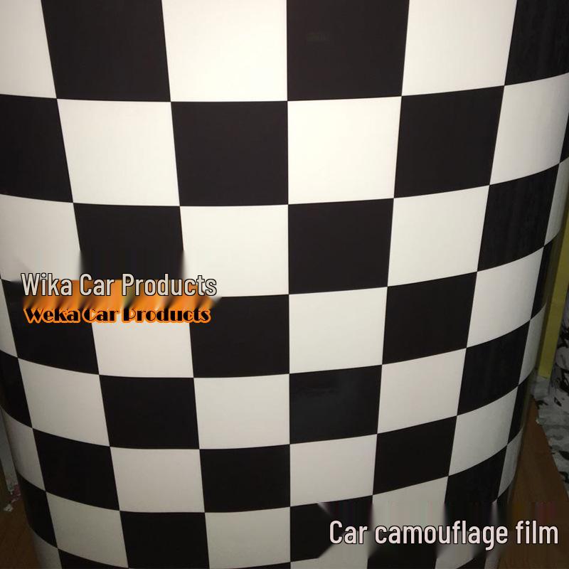 Black & White Zebra Checkered Car Camouflage Wrap Film