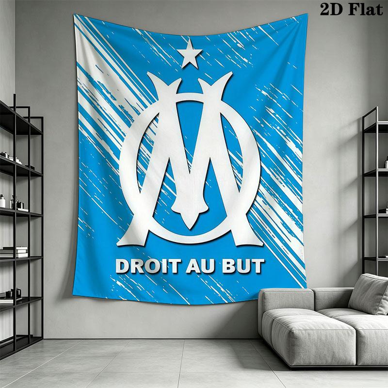 Olympique De Marseille Wall Hanging Printed Fabric Blanket Decorative Tapestries for Bedroom Living Room Home Decor