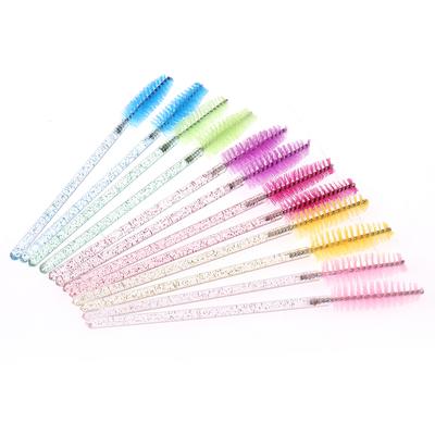 50Pcs Disposable Eyelash Brush With  Rod Eyebrow Comb Makeup Brush