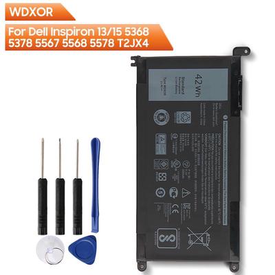 Replacement Laptop Battery WDXOR P61F001 For Dell Inspiron 13 5368 5378 7368 15 5567 5568 5578 T2JX4 WDXOR Series 42Wh