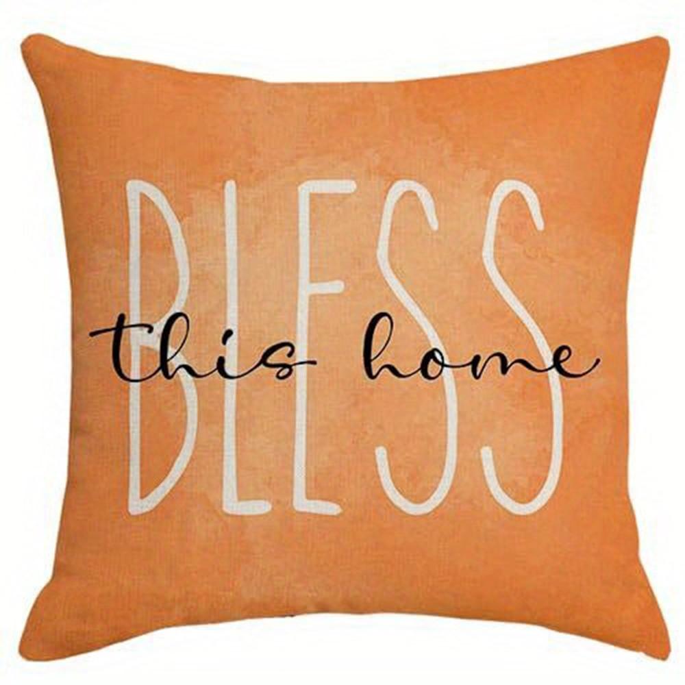 Colorful Floral Home Blessing Pillow CoversLiving room sofa cushion cover, soft and comfortable, bedroom room decoration
