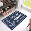 Welcome Aboard Anchor Doormat Rubber Backing Personalized Boat Name Porch Floor Door Mat Ship Decor Decorative Rug