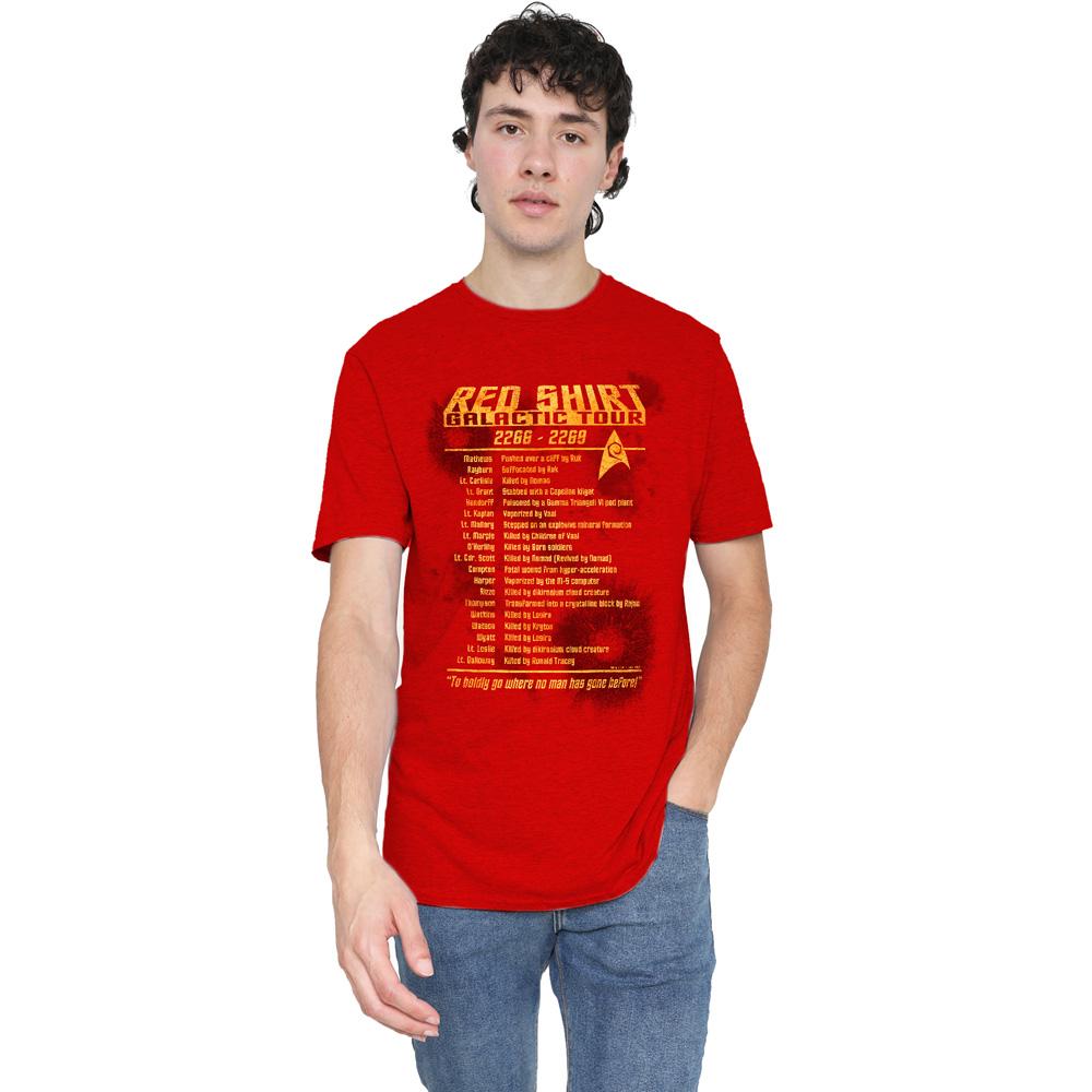 Star Trek Unisex Adult Red Shirt Tour T-Shirt