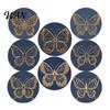 Non-slip Cup Coasters 8PCS Coasters, Colorful Wood with Non-Slip Heat Insulation Set Waterproof Drink Holder, for Home Office Dining Table Decorative