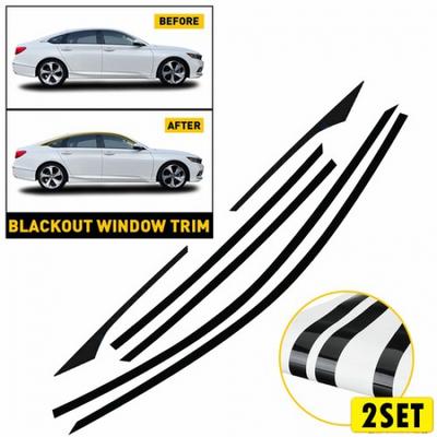 2er-Set Chrom Blackout Delete Überlager 2018-22 für Accord Honda Limousine Fensterzierleiste V
