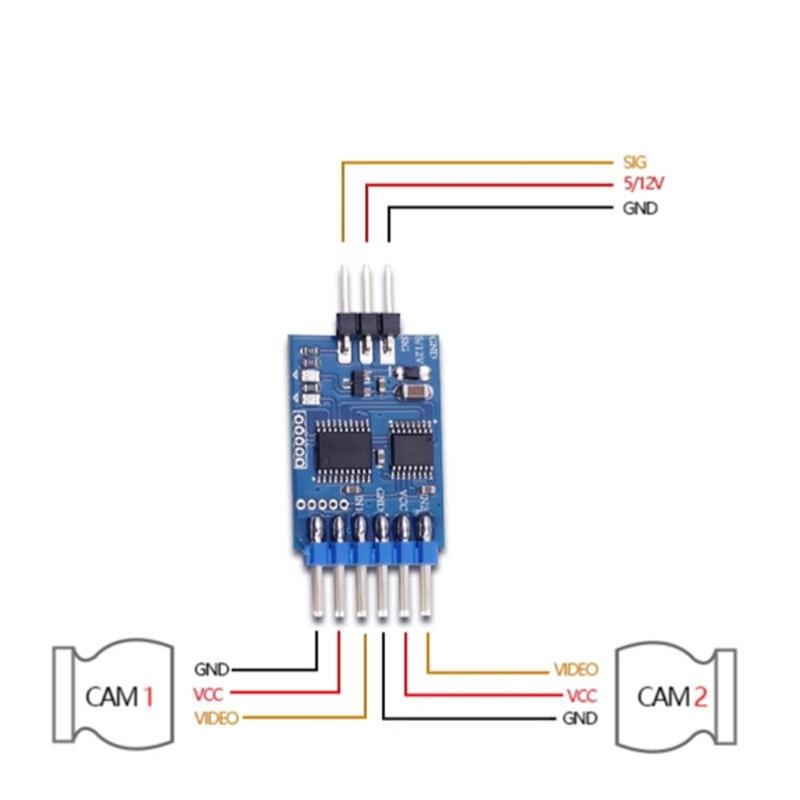 5-12V 3 Channel Video Switcher Module for Remote Control FPV Camera Signal Control 3 Way Video Switcher Unit