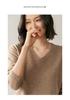 Women's V-Neck Cashmere Knit Pullover Sweater - Hand-Crocheted Loose Fit for Autumn/Winter