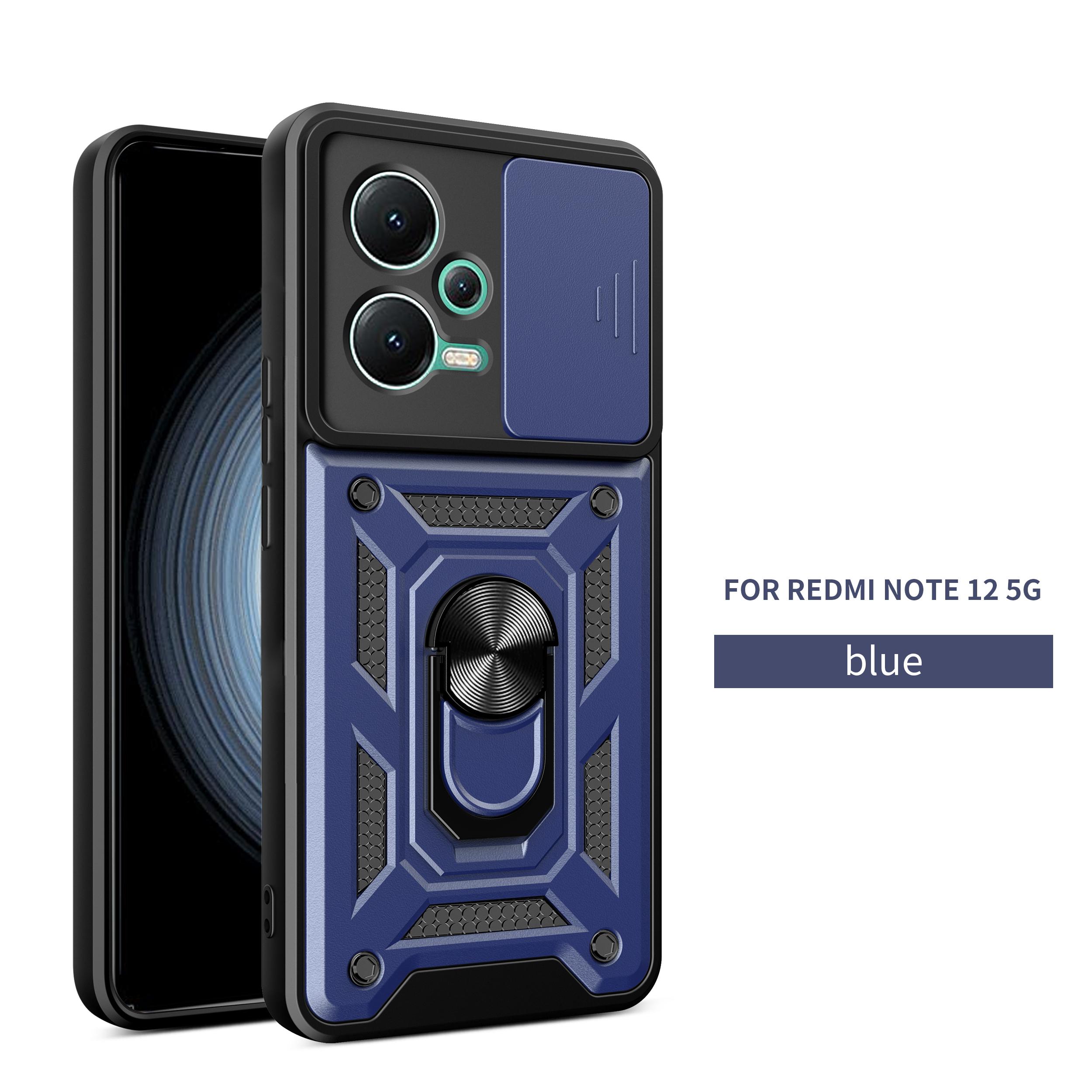 

For Xiaomi Redmi Note 12 5G Case Redmi Note12 5G Cover Magnetic Ring Holder Armor Phone Case Slide Camera Protect Back Cover Redmi Note 12 5G