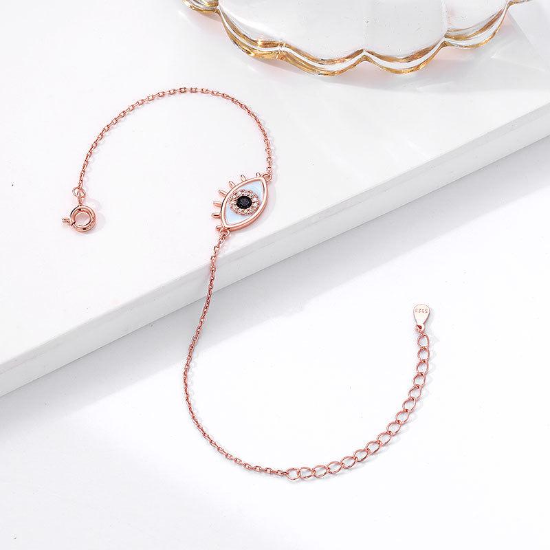 Evil Eye Bracelet with Rhinestone Zircon and Enamel – Versatile Fashion Jewelry