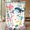Ocean Life Adventure 47 Theme blanket Lightweight Warm Flannel Blanket Decorative Throw Blanket for Home Decoration