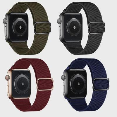 Ρυθμιζόμενη ελαστική νάιλον ζώνη για Apple Watch iWatch7 - Μονό βρόχο με συρόμενη αγκράφα.
