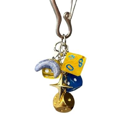 Stilvoller Handyhüllen-Anhänger Würfel Hängender Charm Mehrzweck-Würfel Amulett Rucksackzubehör Modeschmuck für Geldbörse