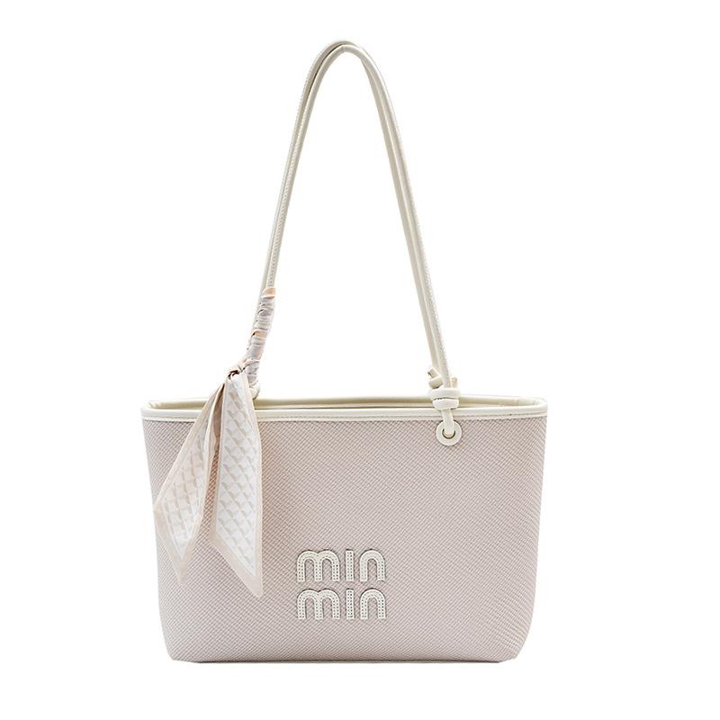 

Портативная сумка-тоут большой вместимости женская 2025 новая модная высококлассная универсальная сумка через плечо модная иностранная сумка-мессенджер белый