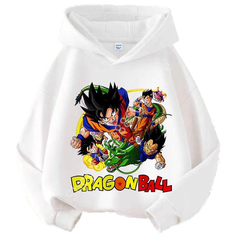Dragon Ball Chibi Characters Kids Hoodie 100-160 Size 3-12 Years Boys Casual Sporty Children's Sweatshirt