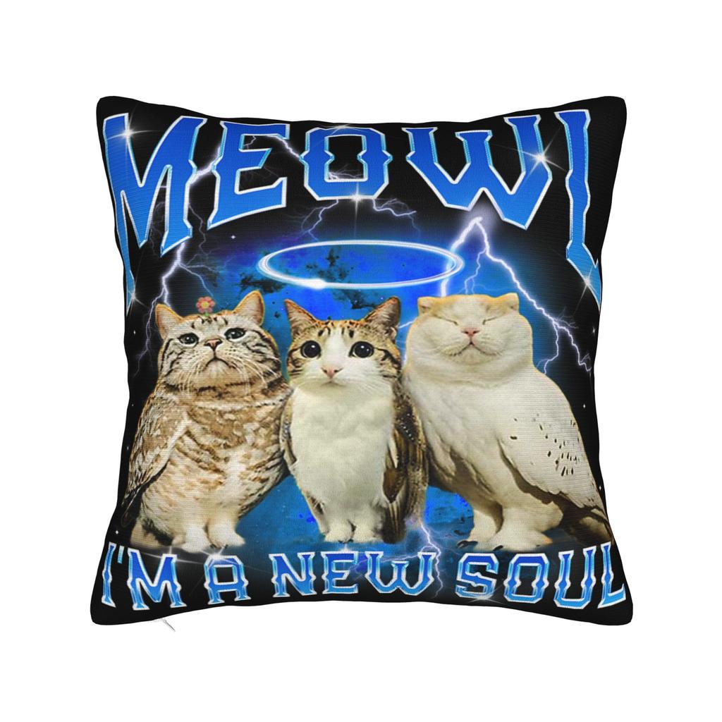 Gatto Gufo Divertente Maledetto Cervello Marcio da Internet Bootleg Meowl Federe Federa Divertente Per Divano Letto Salotto Copricuscino
