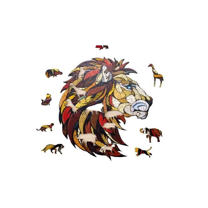 Puzzle Animaux - EWA ECO-WOOD-ART - Lion - 100-200 pièces - Bois écologique
