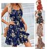 Sleeveless Floral Print Mini Dress A-Line Casual Lightweight Summer Dress with Adjustable Spaghetti Straps for Women