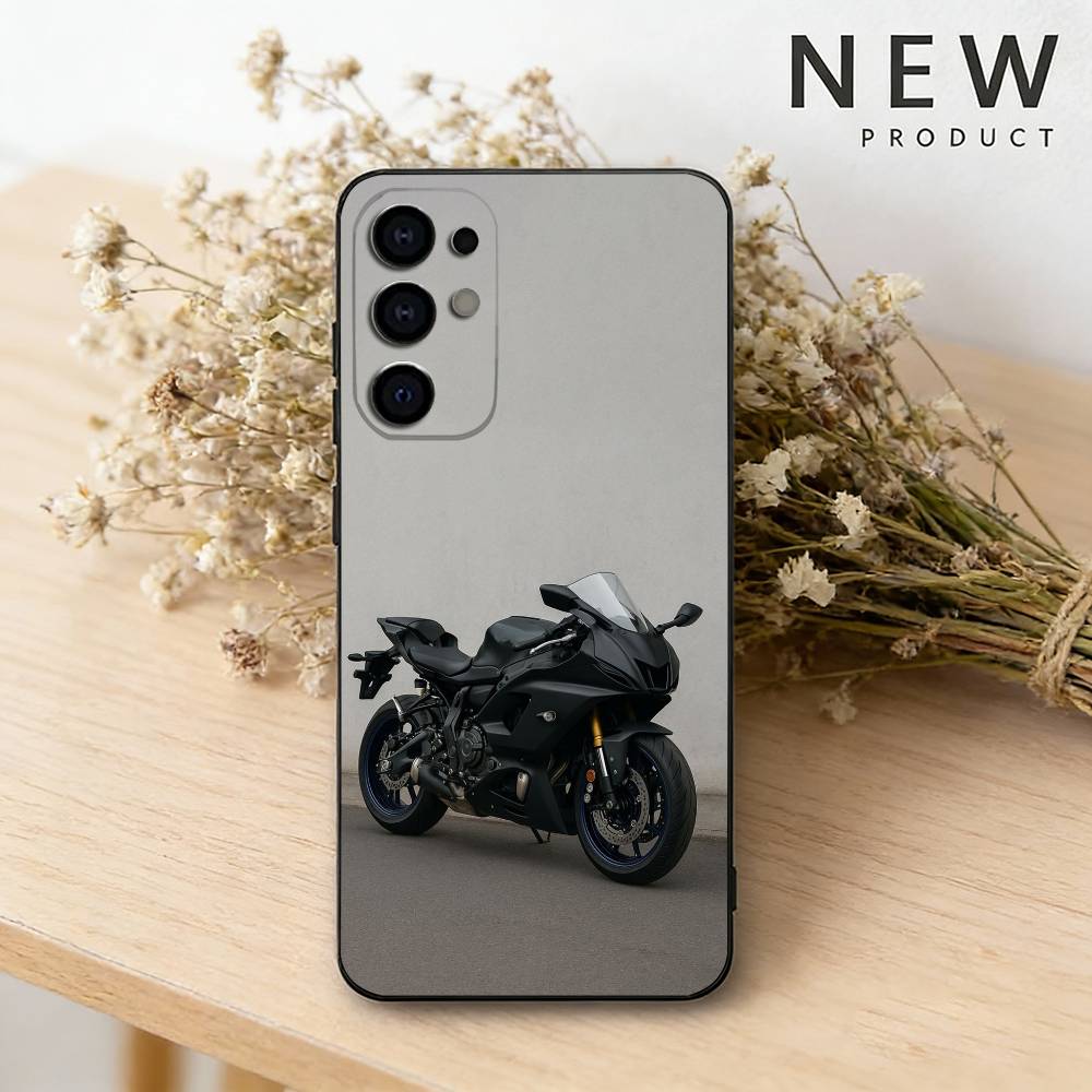 

Motorcycle YAC R series phone Case For Samsung S26,25,24,21,22,23,30,20,Ultra,Plus,Fe,Lite Black Soft Cover Samsung S235G