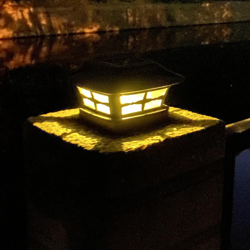 Solar Post Lantern With Led Light For Garden Pathway Outdoor Yard Decor